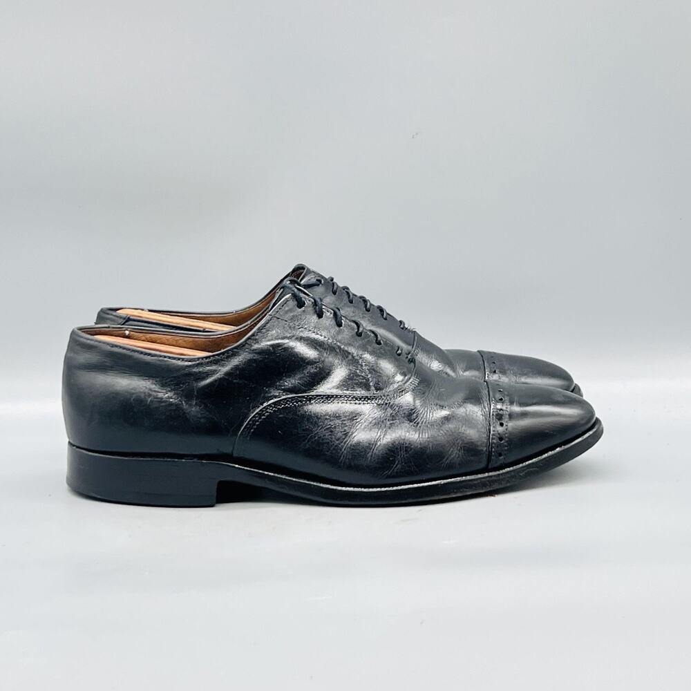 Allen Edmonds Shoes Mens 8.5 Black Leather Park Avenie Cap Toe Oxford Classic